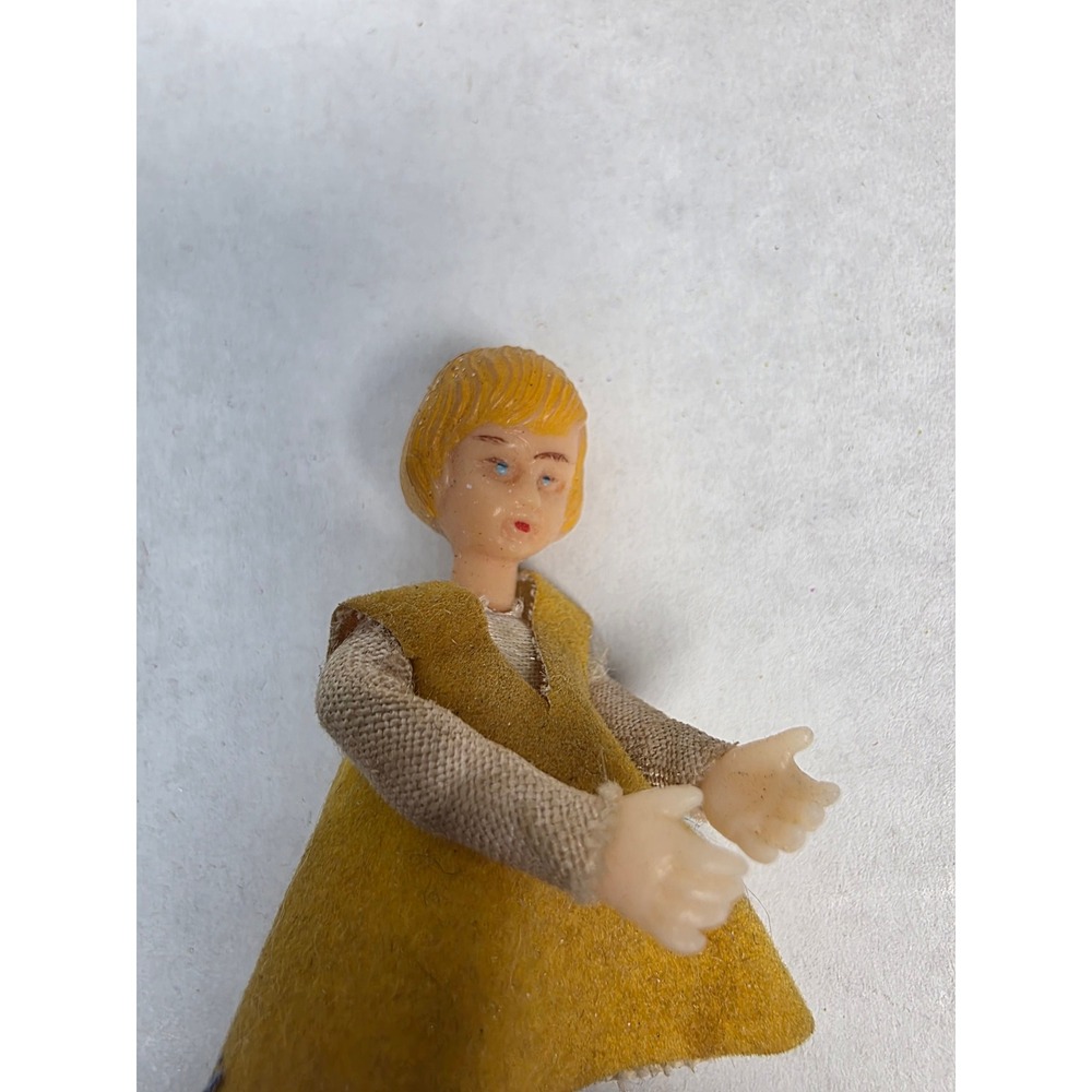 Vintage Miniature Girl Figure Doll Dollhouse Bendable